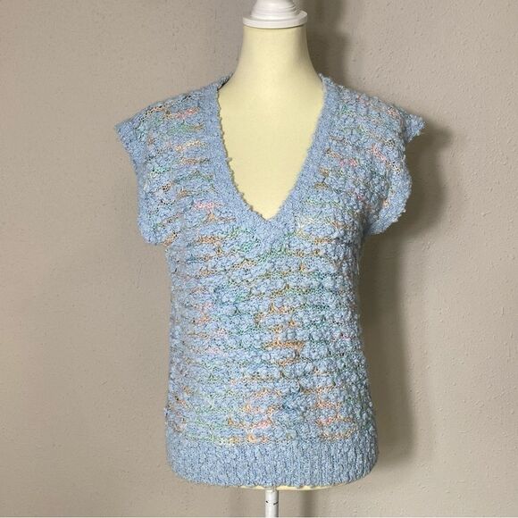 Vintage Emily's Closet Handmade Chunky Pastel Knit Lightweight Sweater Vest LRG - Picture 10 of 16
